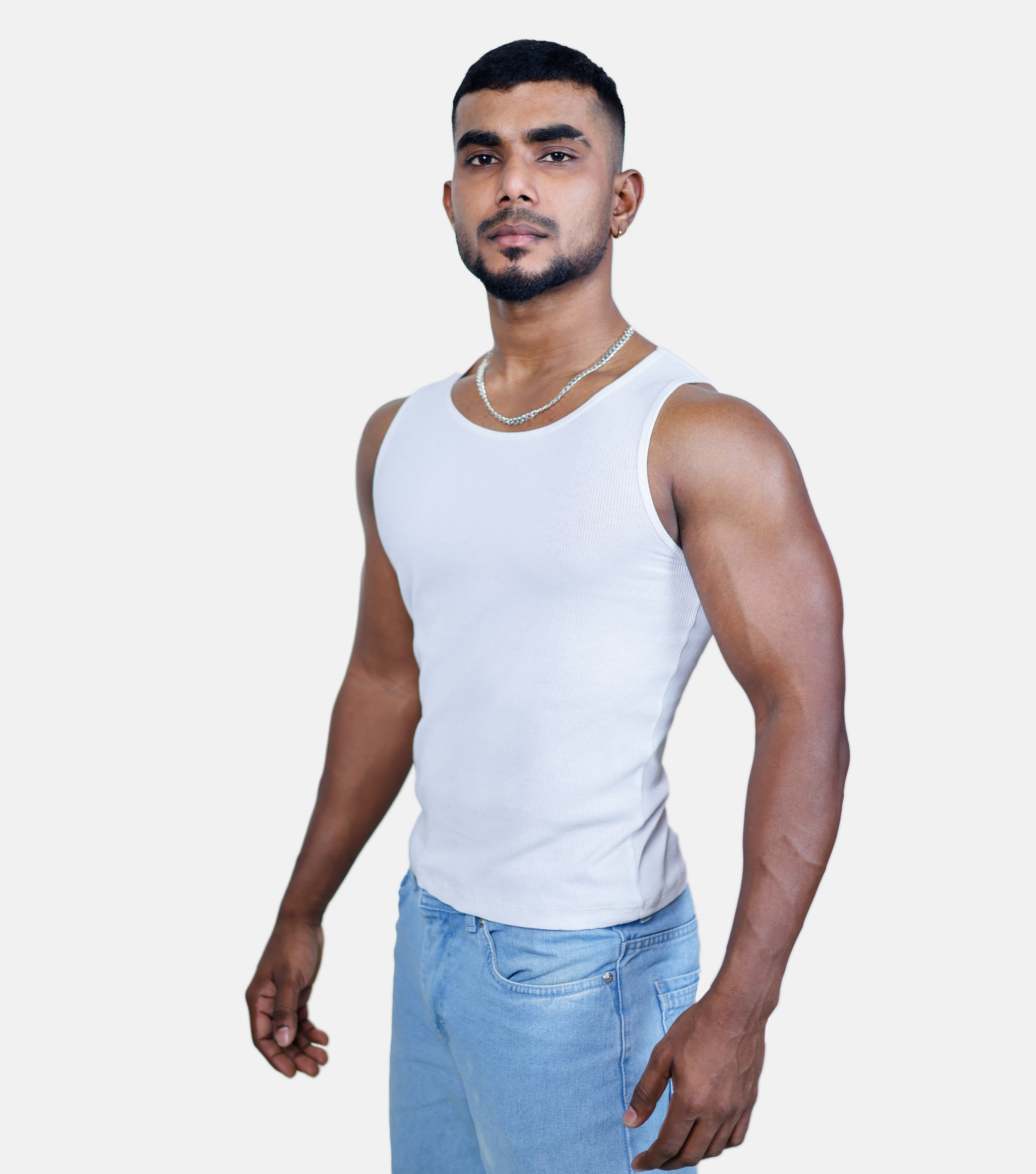 Premium Sleeveless V1 Tank Top-White