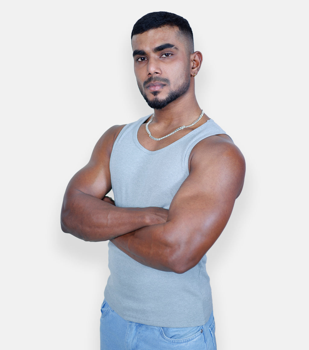 Premium Sleeveless V1 Tank Top-Grey