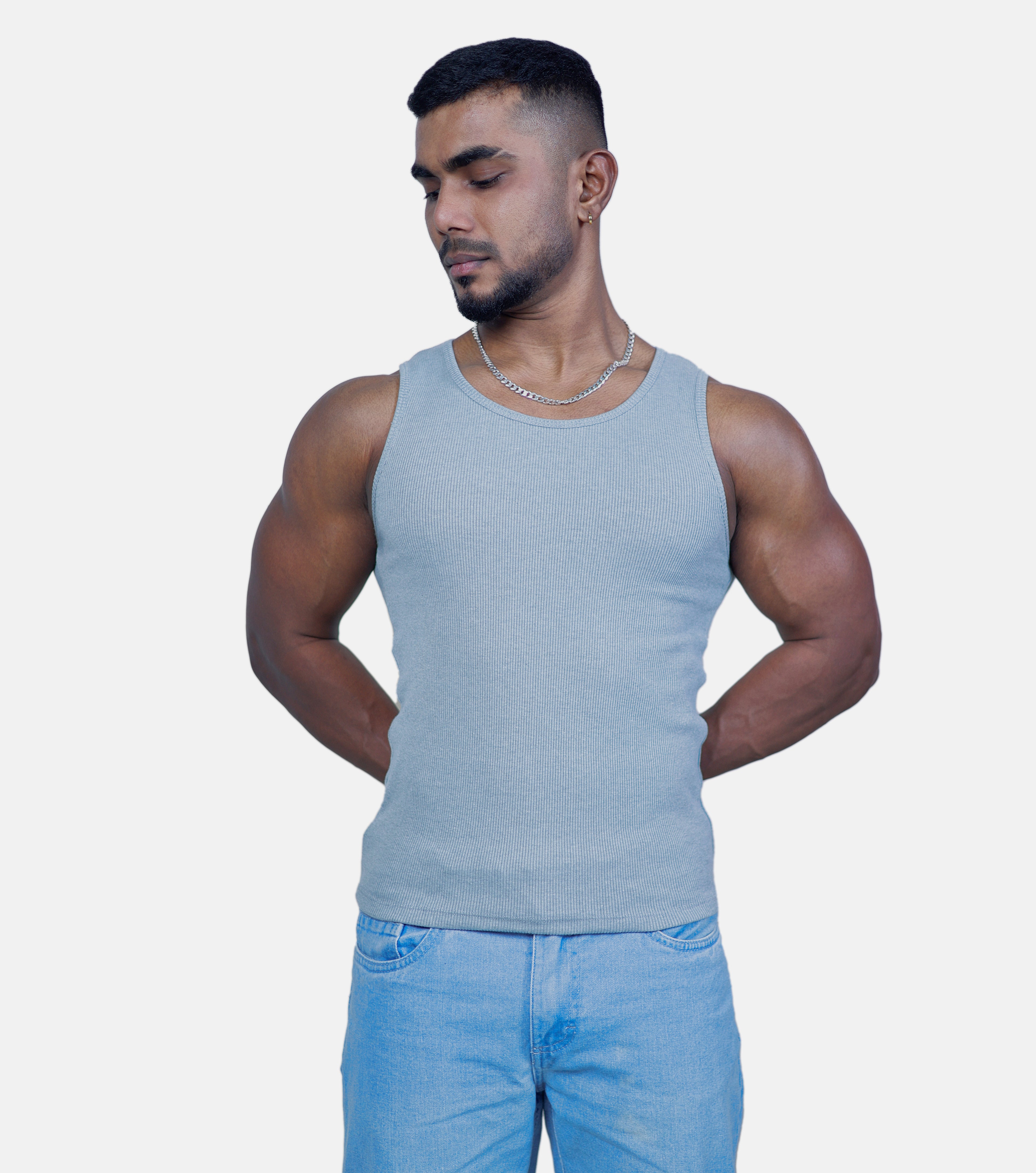 Premium Sleeveless V1 Tank Top-Grey